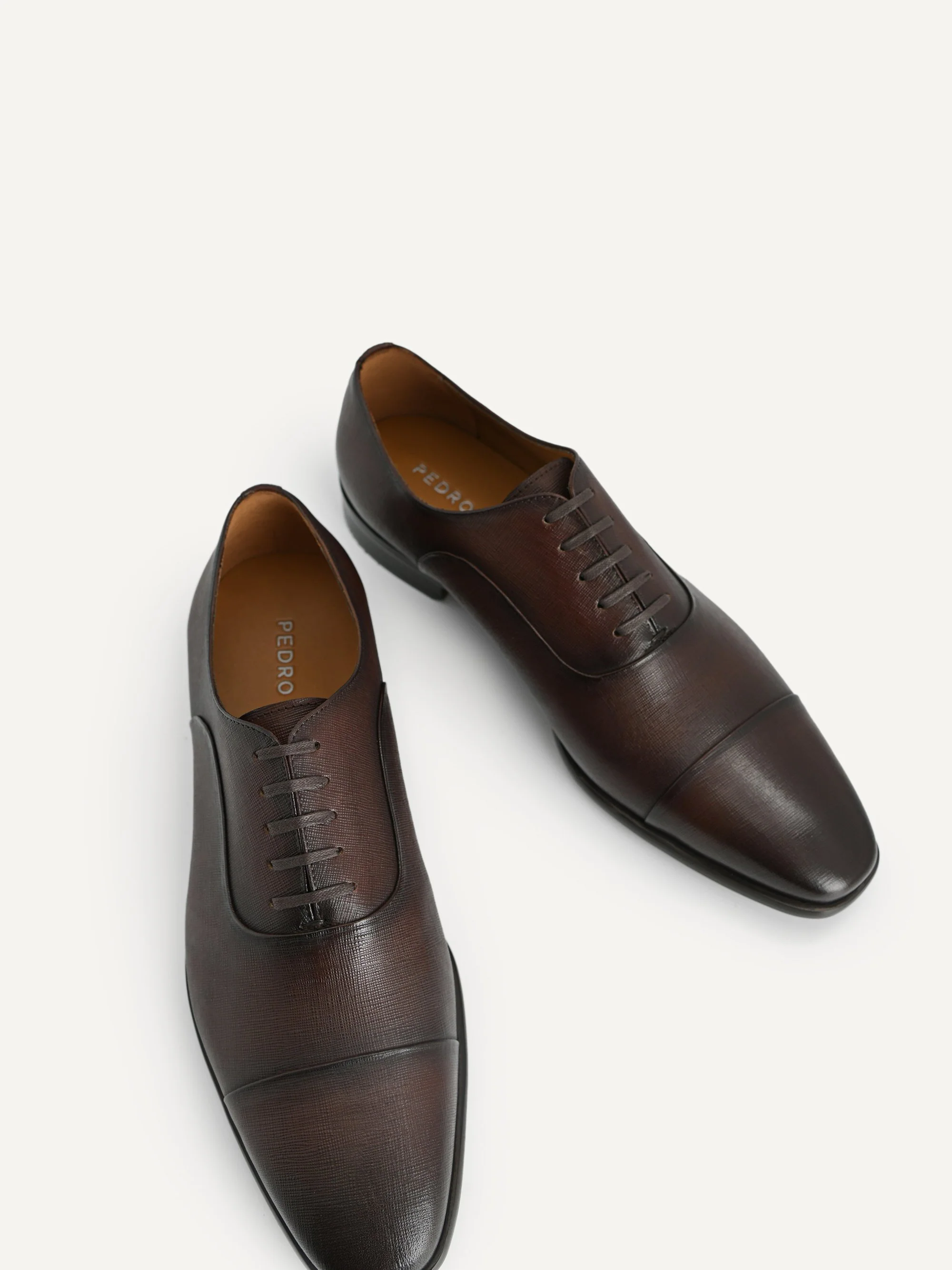 Textured Leather Oxford Shoes - Image 3