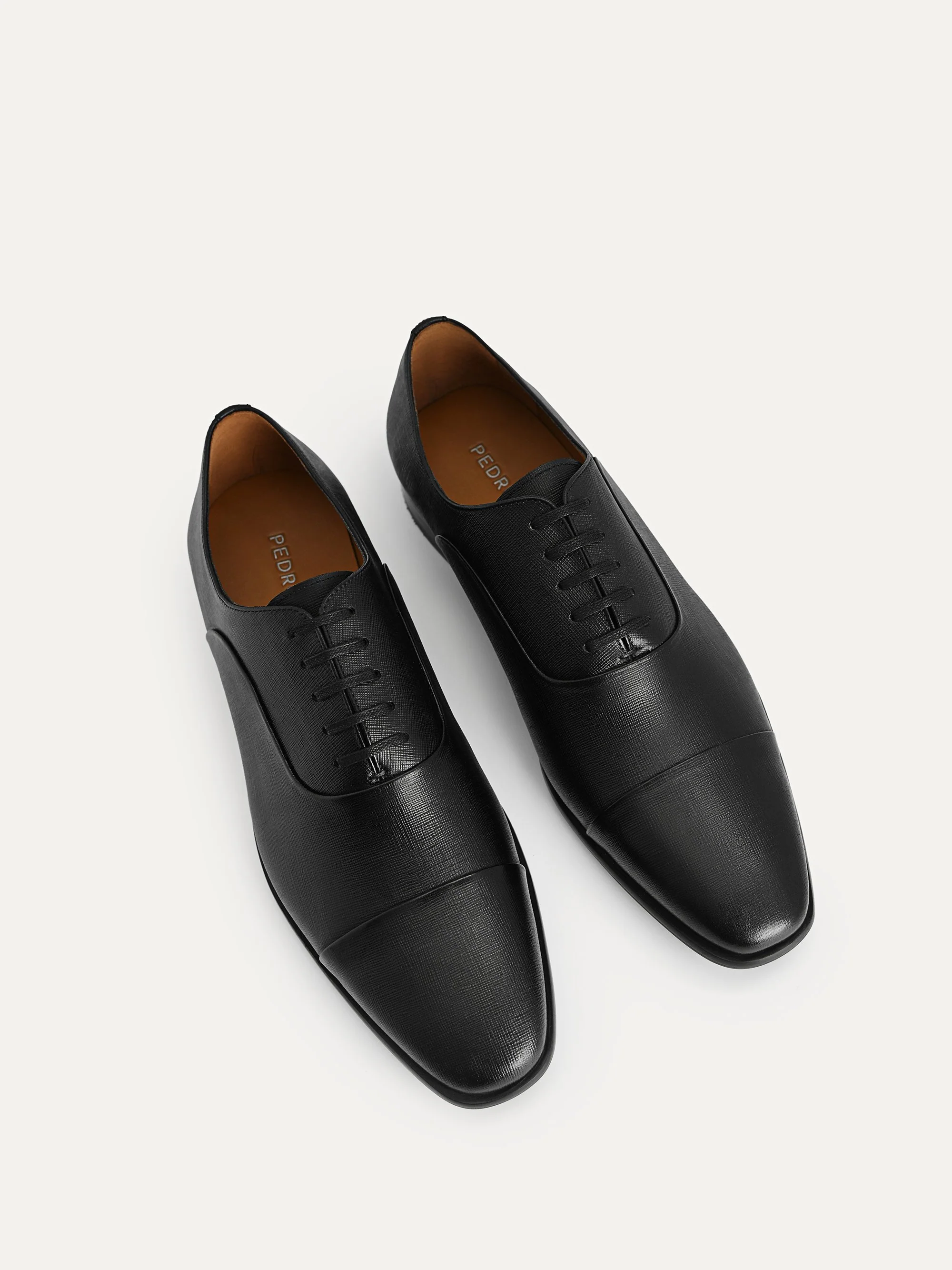Textured Leather Oxford Shoes - Image 8